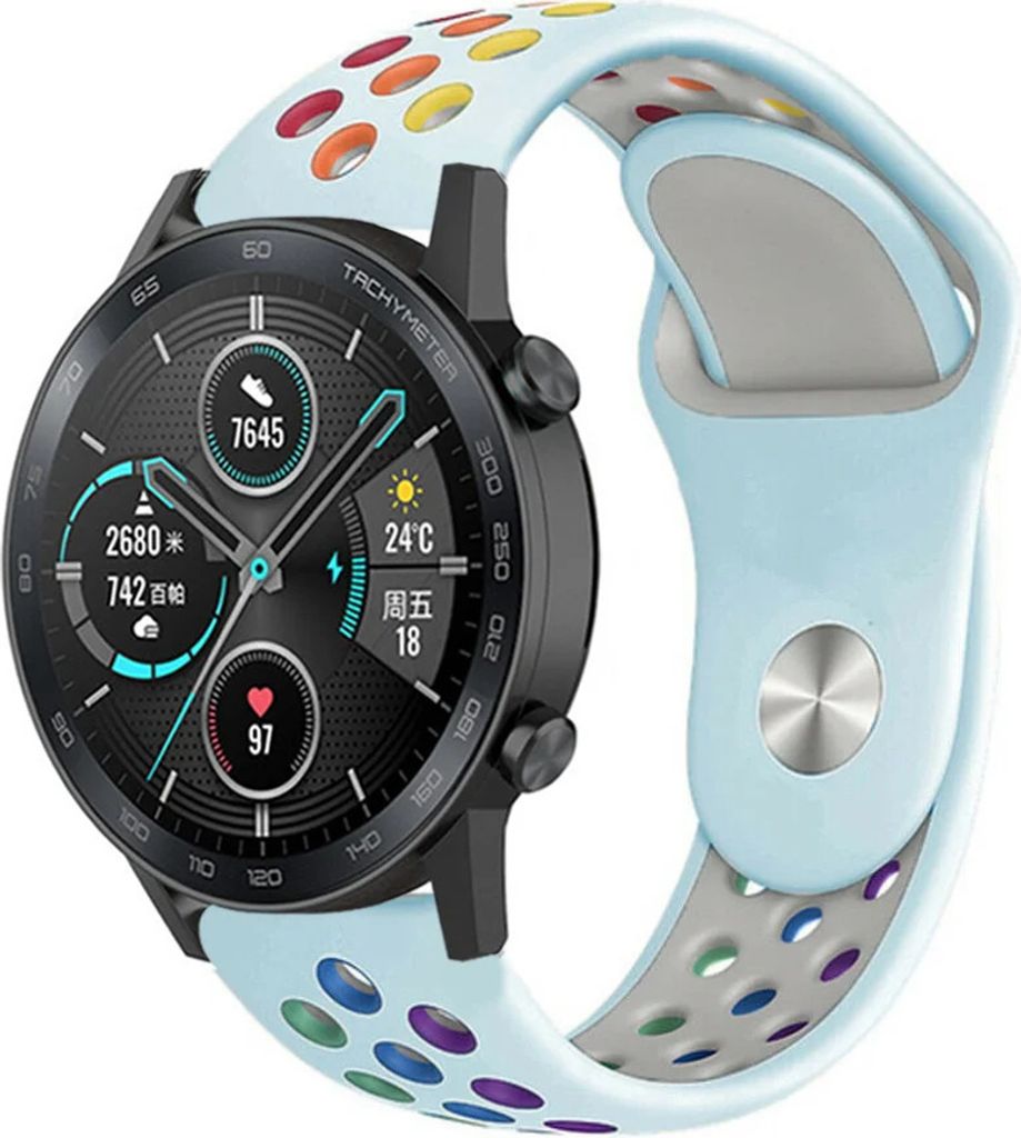 Strap-it Honor Magic Watch 2 Sportarmband (Buntes Hellblau)