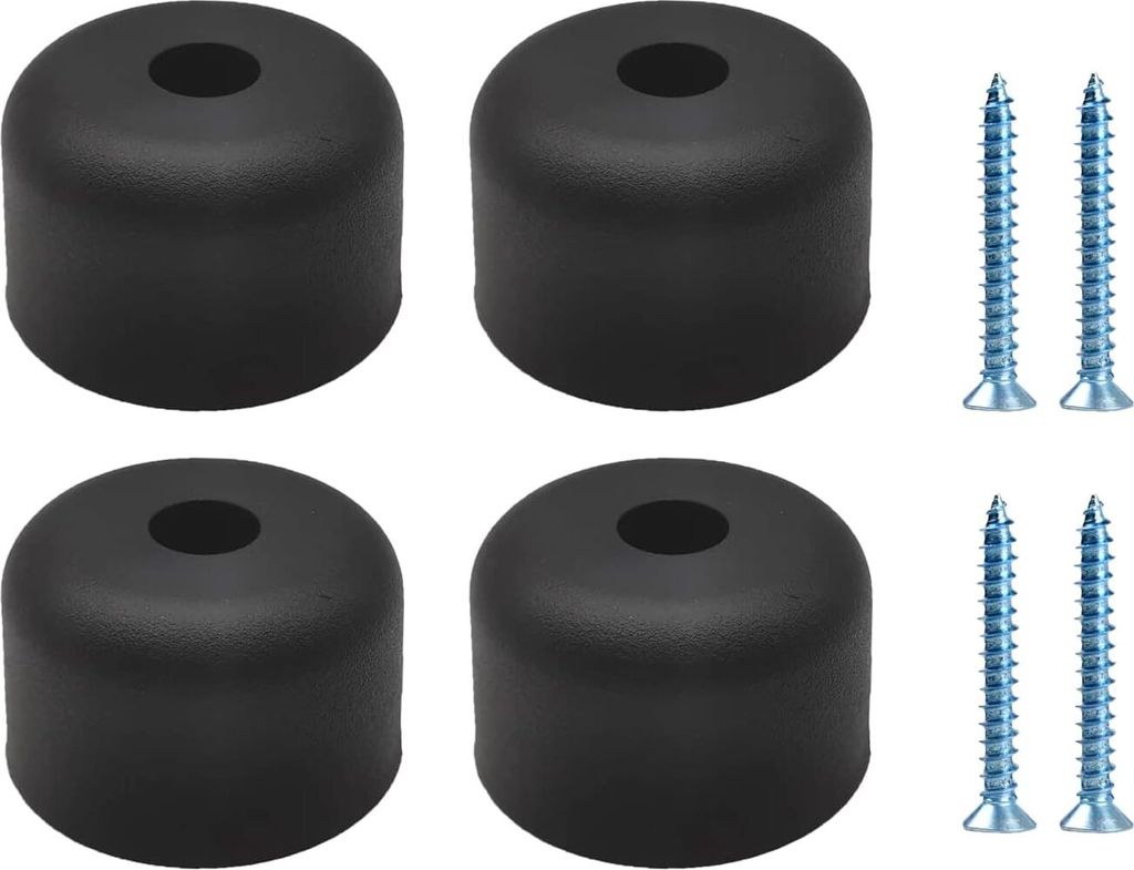 Runde Möbelbeine 4 Stück Schwarz Möbelbeine Ø 50 x H 30 mm Sofabeine Möbelfuß Schrankbeine mit 4 Stück Schrauben