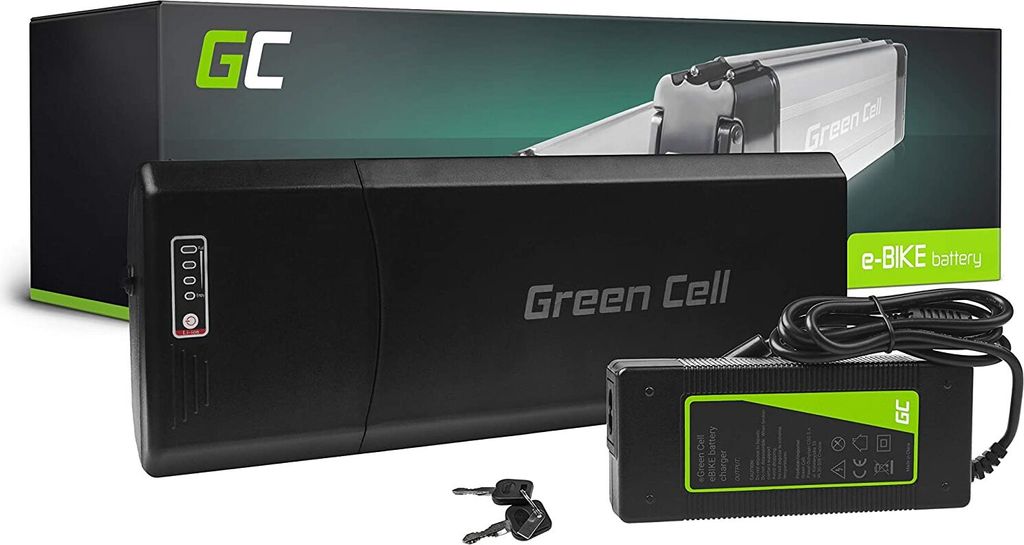 Green Cell E-Bike Akku 36V 12Ah Li-Ion Pedelec Rear Rack Gepäckträger Batterie mit Ladegerät
