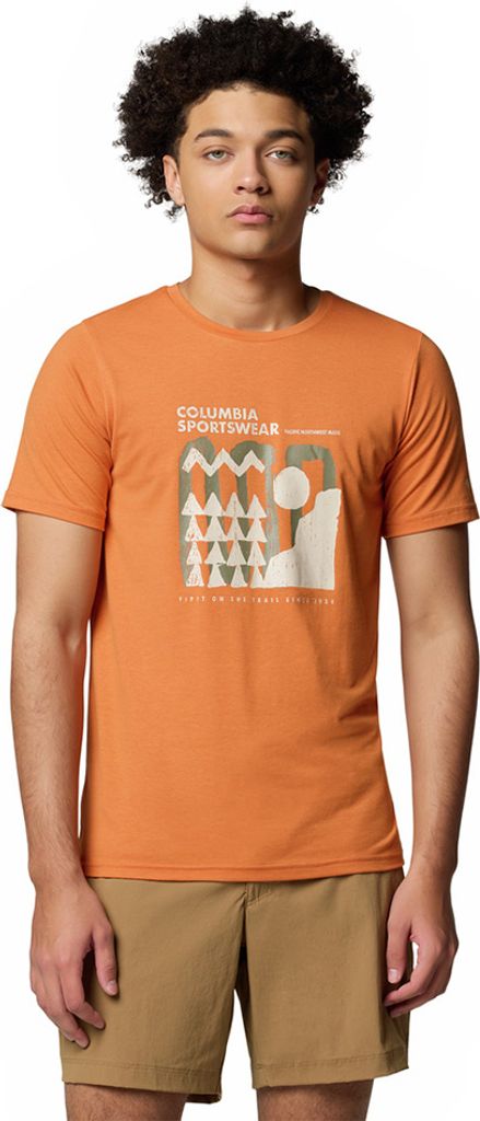Columbia Sun Trek Graphic Kurzarm-t-shirt Orange L Mann Orange L