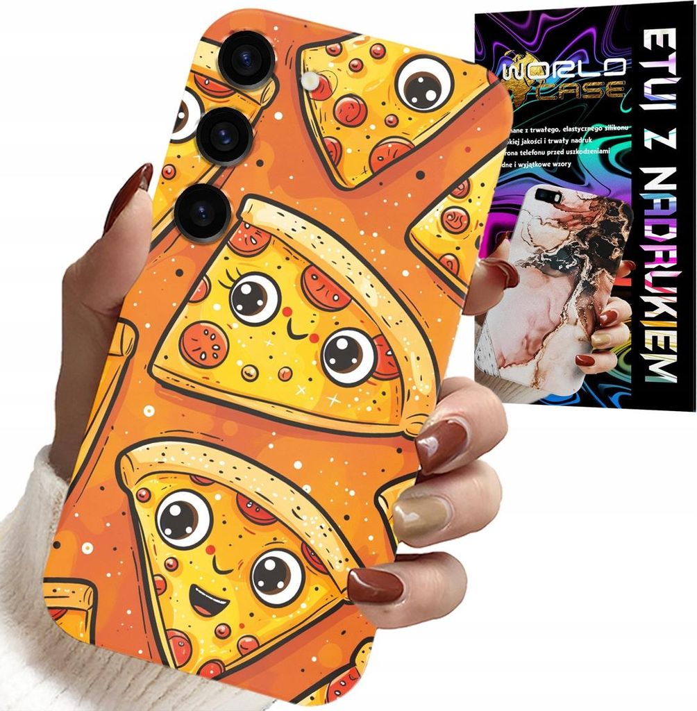 Gehäuse Für Samsung Galaxy S23 - Süsse Lächelnde Pizzen Fall + Glas