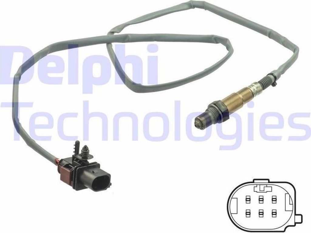 DELPHI Lambdasonde für VW Golf VII Schrägheck (5G1, BQ1, BE1, BE2) Beheizt 1242mm ES21101-12B1