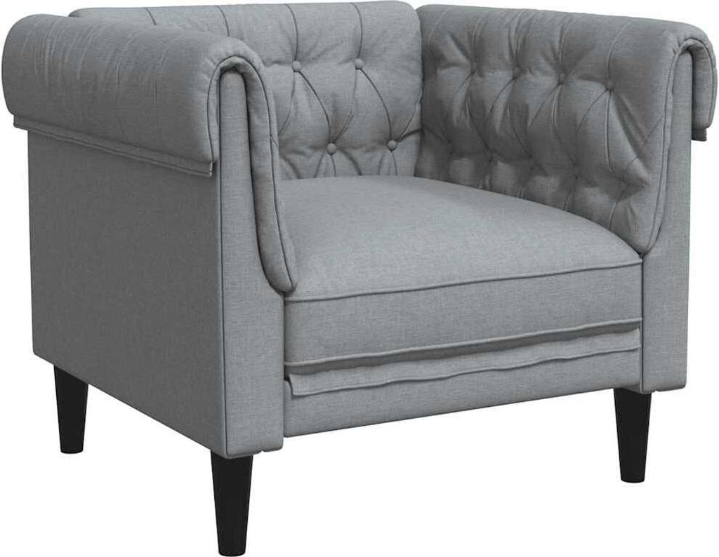 vidaXL Chesterfield-Sessel Hellgrau Stoff