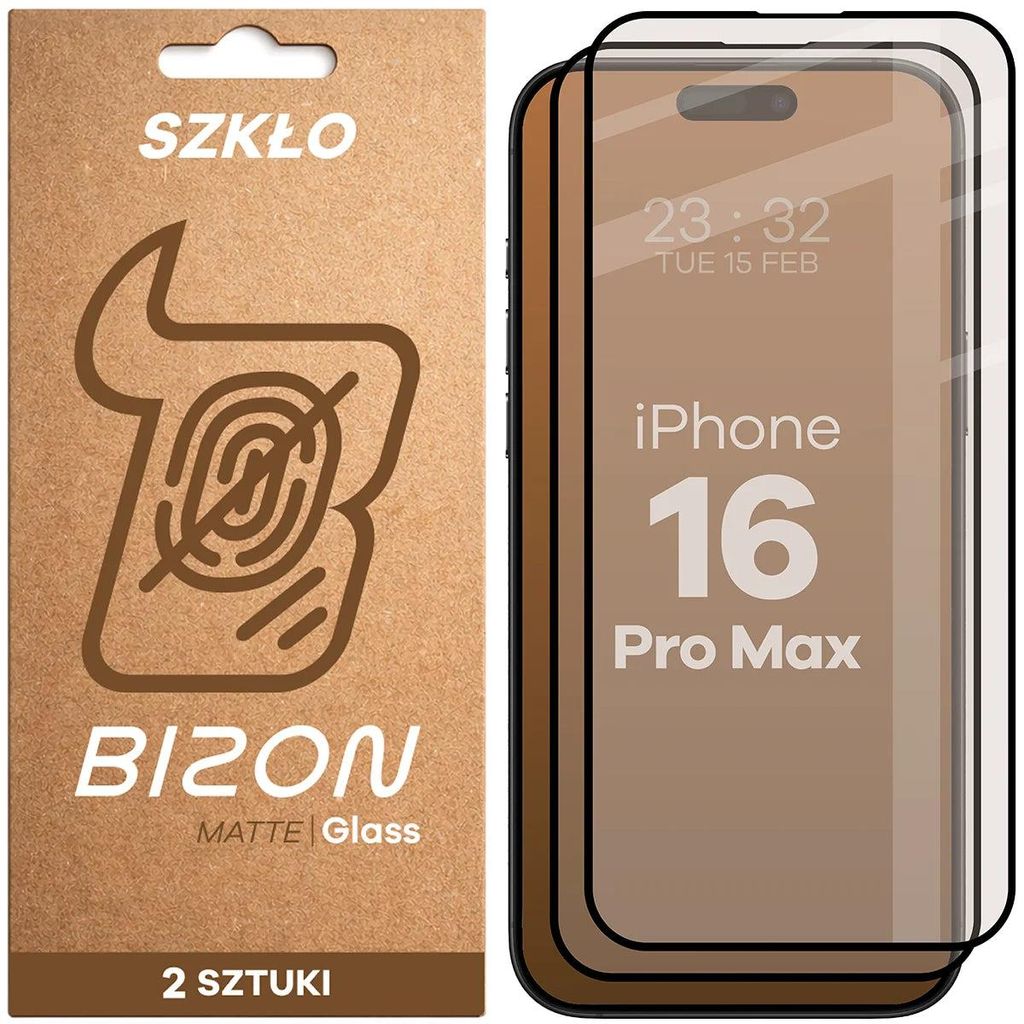 Mattes Hartglas für iPhone 16 Pro Max, Bizon Glass Matte Produktbild 