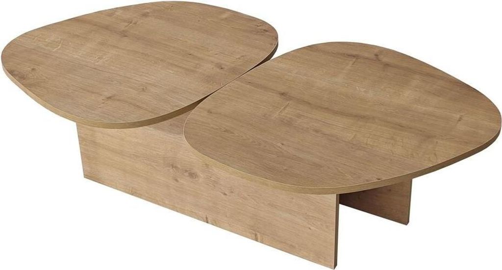 CALICOSY - Couchtisch mit doppelter Tischplatte in organischer Form L125 cm – CÉLESTE