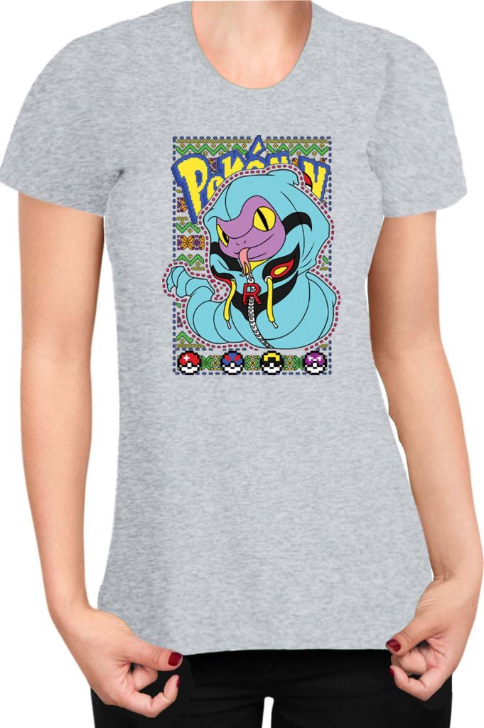 Damen T-Shirt Japan Manga Anime Comics Pokemon 024, Lady M / Grau