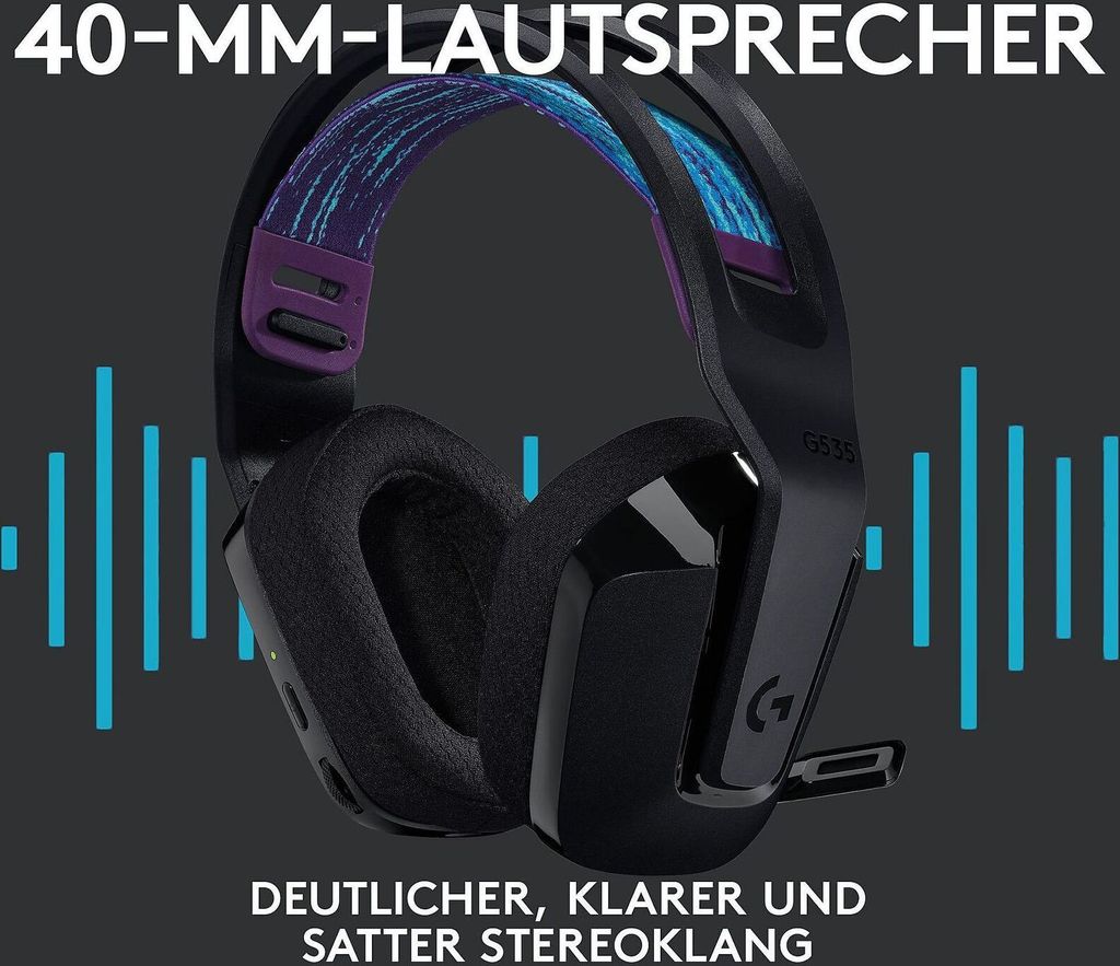 Logitech G G535 Kopfhörer Kabellos Kopfband Gaming Schwarz Produktbild 6