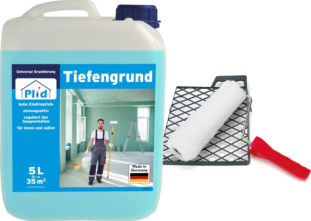 Plid Tiefengrund 5l +Anstreichset / Tapetengrundierung Grundierung Putzgrund