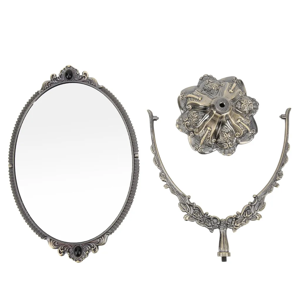 Miroir de maquillage rétro bronze petit modèle pour coiffeuse - 6