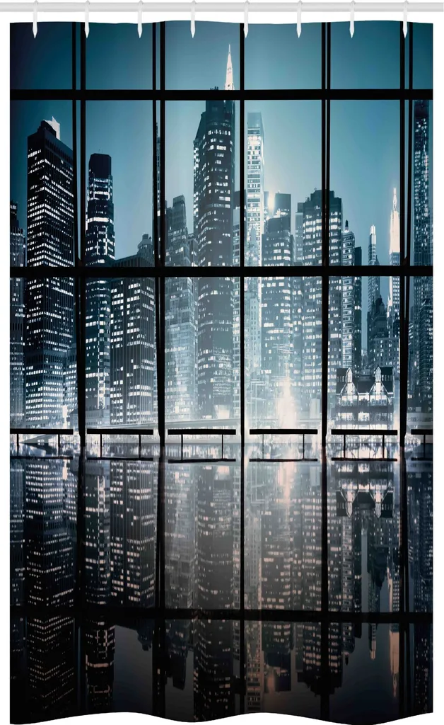 Tenda Doccia Antimuffa ABAKUHAUS 120x180cm New York Tessuto Lavabile