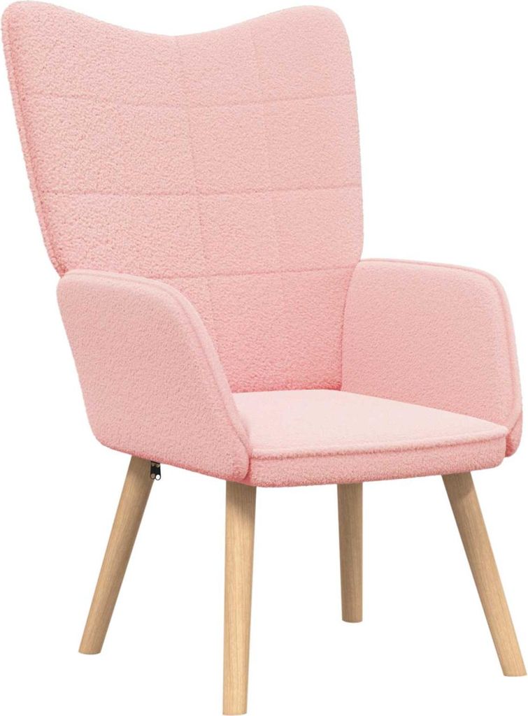 vidaXL Sessel Rosa 62 x 67 x 95,5 cm Sherpa-Stoff