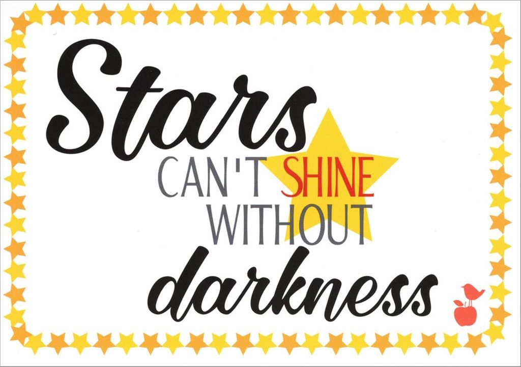 Postkarte MainSpatzen "Stars can't shine without darkness"