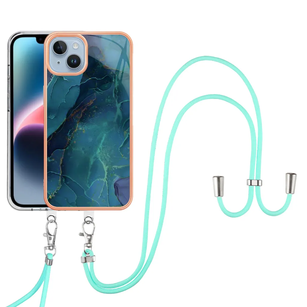 Cover Robusta iPhone 15 con Corda Verde | Protezione Bumper TPU