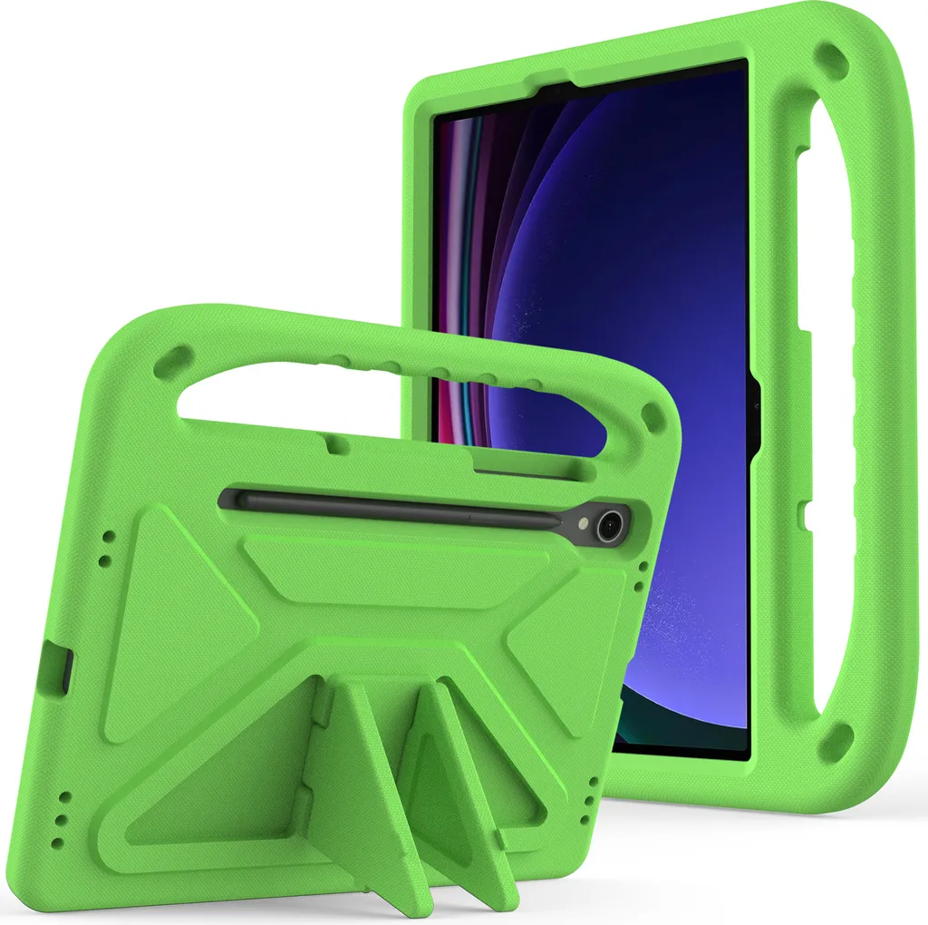 Custodia protettiva per Samsung Galaxy Tab S9 FE 10.9" SM-X510 /SM-X516B, custodia leggera in EVA con maniglia e supporto Verde