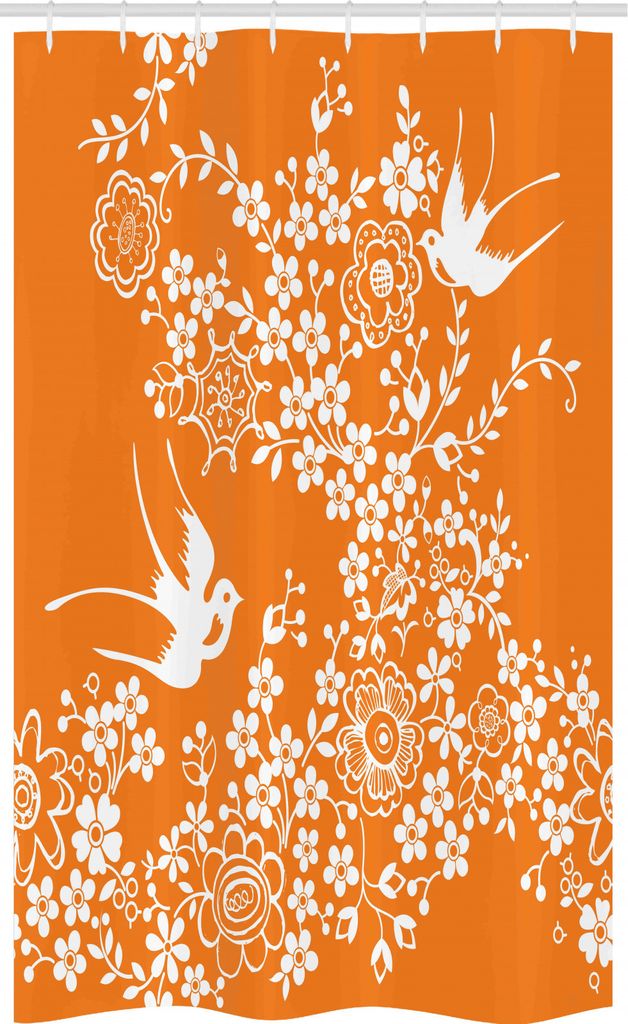 ABAKUHAUS Nilpferd Schmaler Duschvorhang, Skizze Tier Porträt, Badezimmer Deko Set aus Stoff mit Haken, 120 x 180 cm, Hellrosa Blassgrau