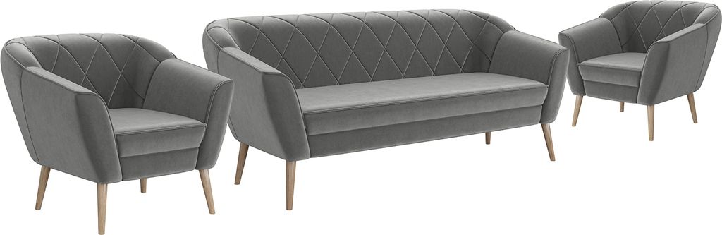 MEBLINI Mini Sofa Set 3-1-1 für Wohnzimmer - Mini Lounge für fünf Personen - Küchensofa - Sofa Klein - Sitzgarnitur - Polstergarnitur - Sofagar...