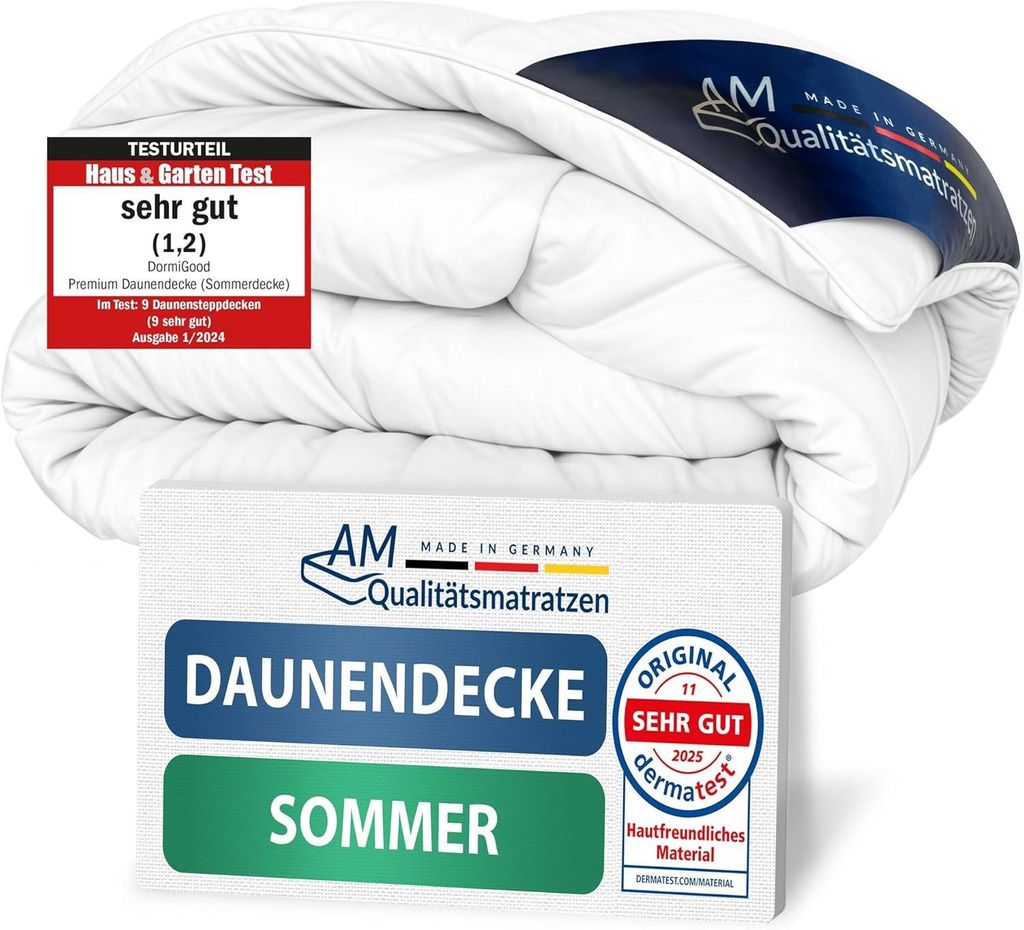 Premium Sommer Daunendecke | Sommerdecke 200x200 cm | 100% Produktbild 