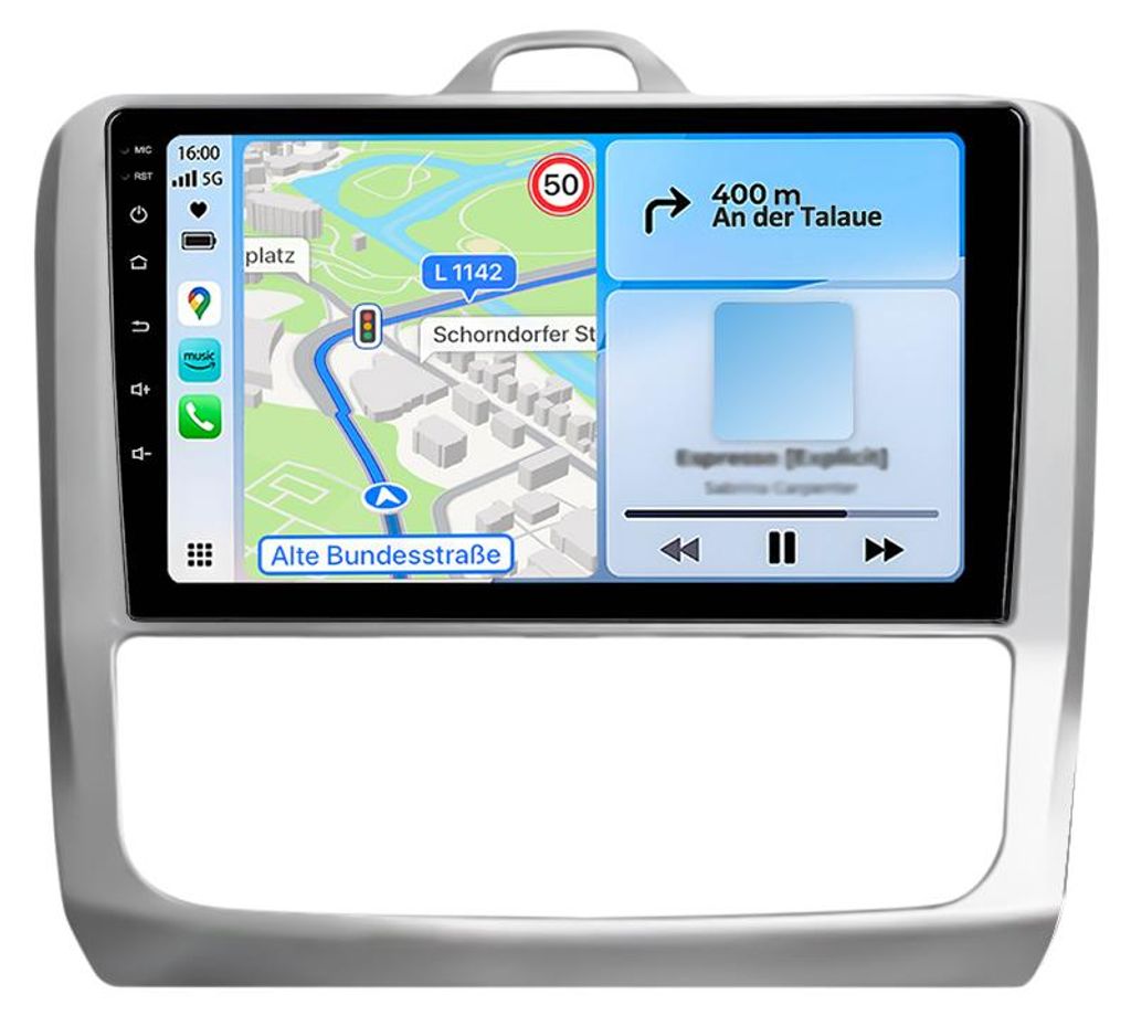 9 Zoll 6+128GB Android Autoradio für Ford Focus MK2 2004-2011 Wireless CarPlay Android Auto 4G WiFi GPS Navi 8Kern RDS DSP DAB+ BT
