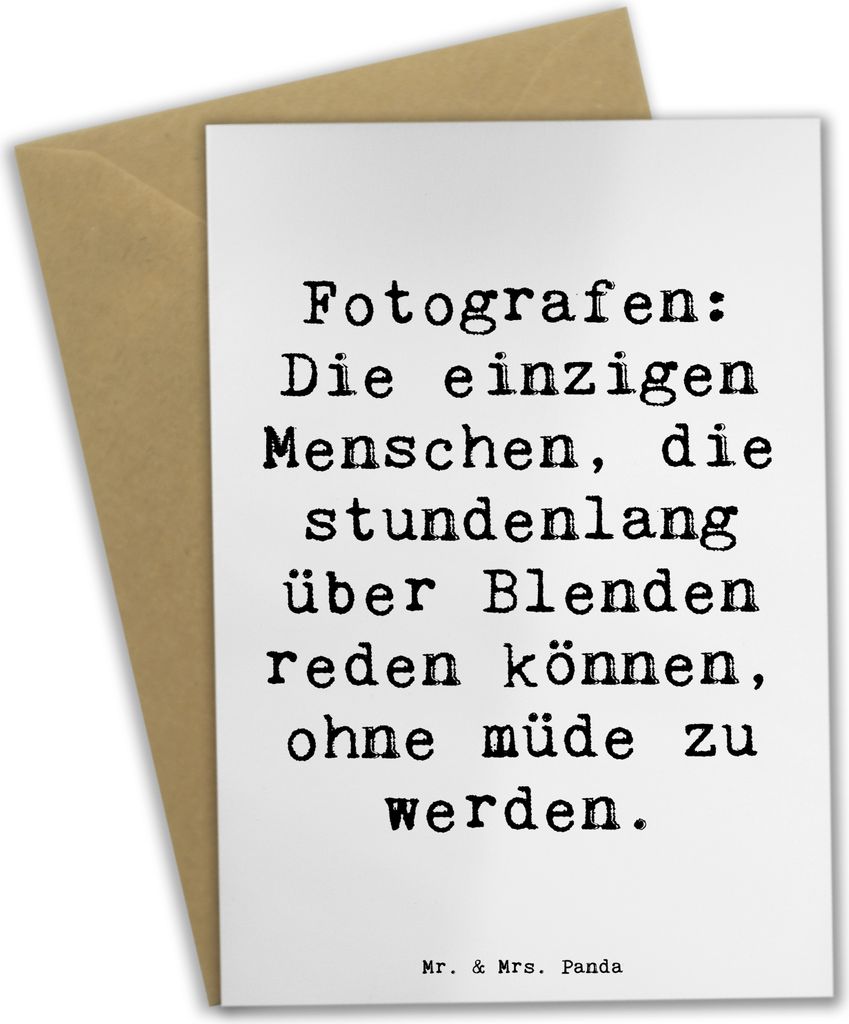 Mr. & Mrs. Panda Glückwunschkarte Spruch Fotografen Gespräche - Weiß - Geschenk, Berufe, Grußkarte, weihnachtskarten, Landschaftsaufnahmen, ein...