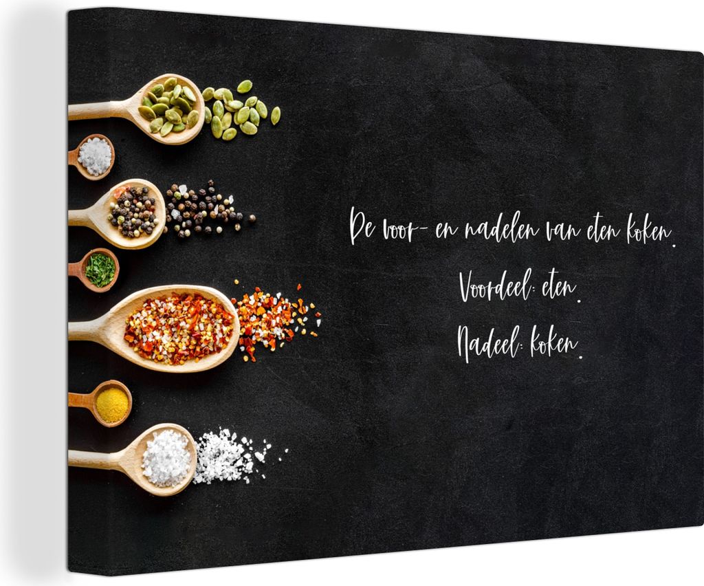 OneMillionCanvasses - Leinwandbilder - 150x100 cm, Das Für und Wider des Kochens - Kochen - Zitate - Humor, Wandbilder Kunstdruck Wanddekoration...