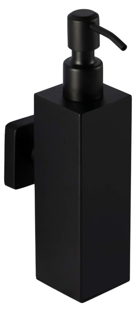 Seifenspender aus Edelstahl in Schwarz - Badezimmer, Bohrerhalterung, Halterung, Seifenschale, Wand-WC (Edelstahl (schwarz), quadratisch)