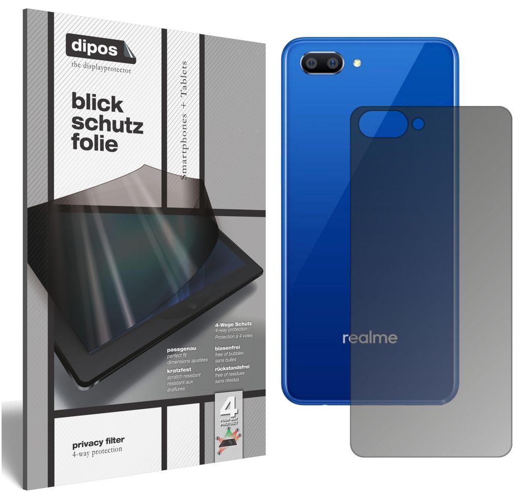 Schutzfolie für Oppo Realme C1 Rückseite Blickschutzfolie Produktbild 