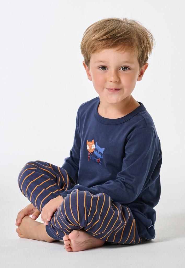 Schiesser Kleinkinder Jungen Schlafanzug lang Gr. 116 curry