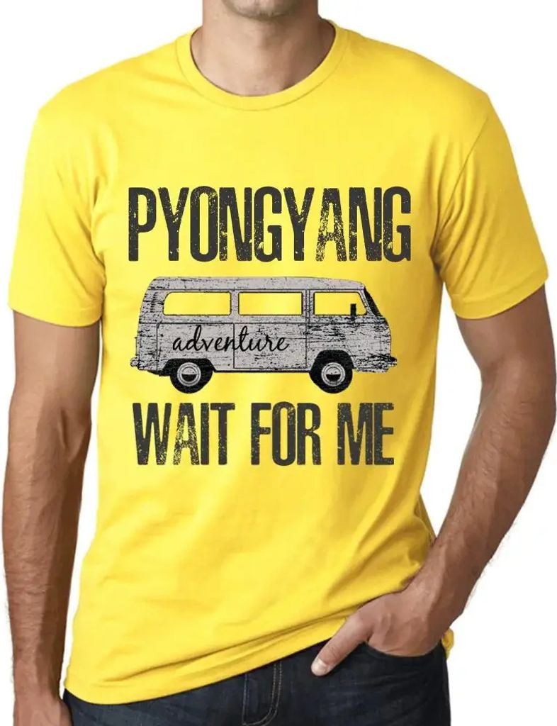 Herren Grafik T-Shirt Abenteuer warten auf mich in Pjöngjang – Adventure Wait For Me In Pyongyang – Öko-Verantwortlich Vintage Jahrgang Kurzarm