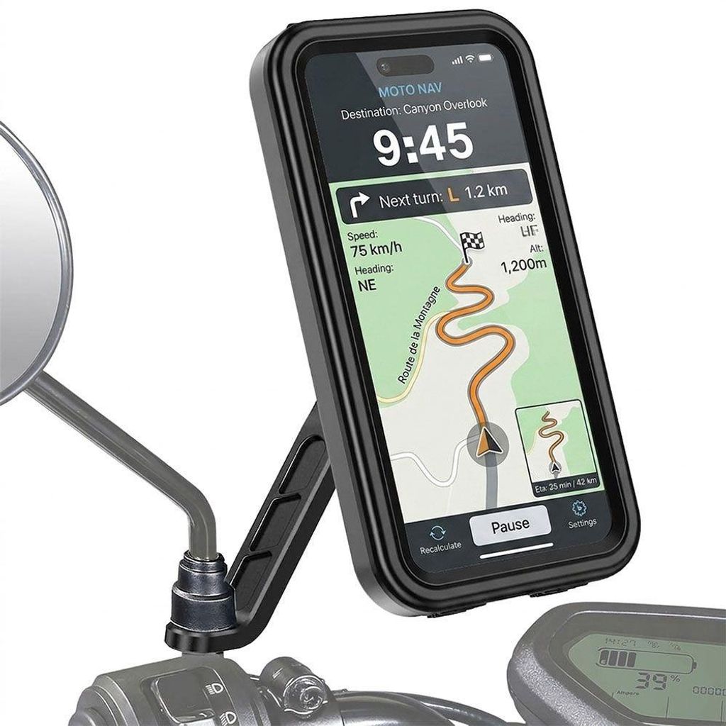 Support Téléphone Moto Rétroviseur, Anti-Vibration Réglable Image du produit 
