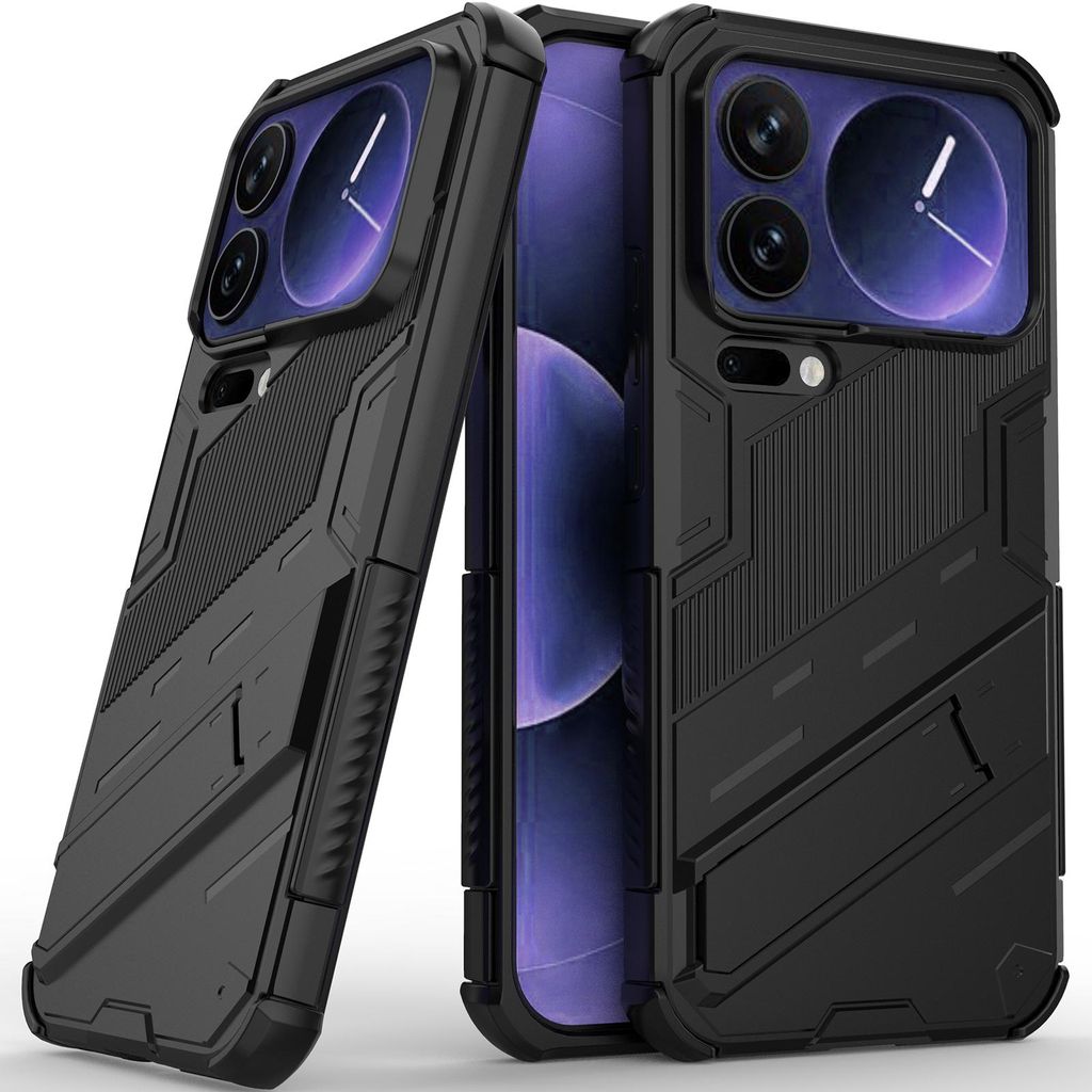 Armor Hülle für Xiaomi 17 Pro Max Hybrid PC TPU Bumper Stoßfestes Schutzhülle mit Standfunktion Schwarz