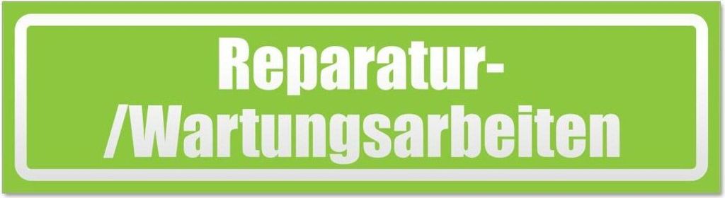 Kiwistar Reparatur - /Wartungsarbeiten invertiert Magnetschild Schild magnetisch - 30cm Lindgrün - Magnetfolie für Auto PKW Kfz