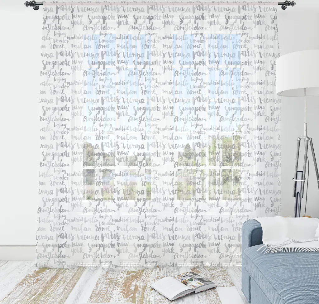 Elegante Arazzo in Raso Calligrafico 240x274 cm - ABAKUHAUS Grigio