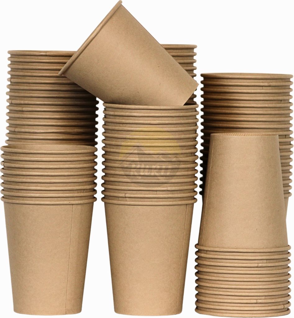 KURTT - Kaffeetassen to go, Braun - 8oz/200ml - 200 Stück - Kaffeebecher Pappe - Trinkbecher - Kaffeebecher - Pappbecher - Einwegbecher - Pappbecher