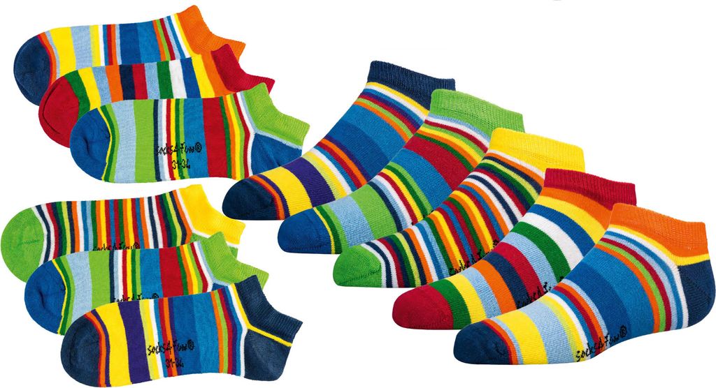 TippTexx 24 6 Paar Kinder Sneakersocken, für Mädchen & Produktbild 