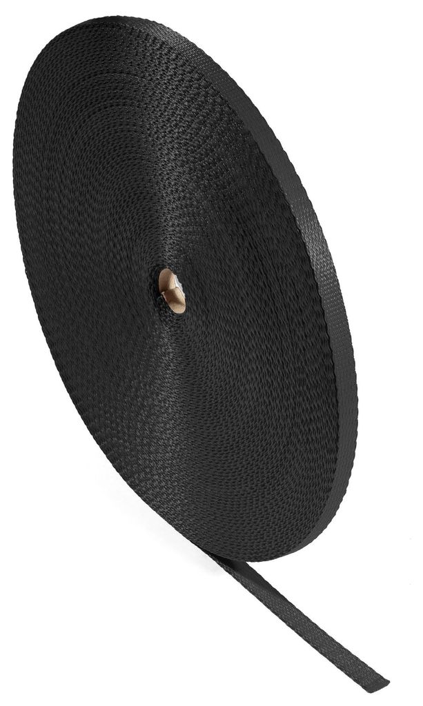 Bagum Polypropylen Gurtband Schwarz 10 mm × 50 m, Tragband Produktbild 