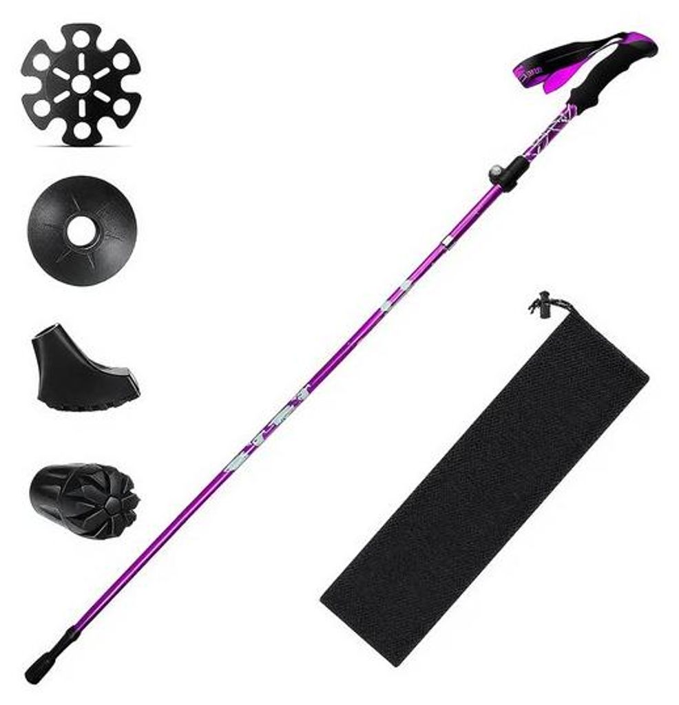 Teleskop-Alu-Stock, einstellbar, 110-125 cm, für Wandern und Ski