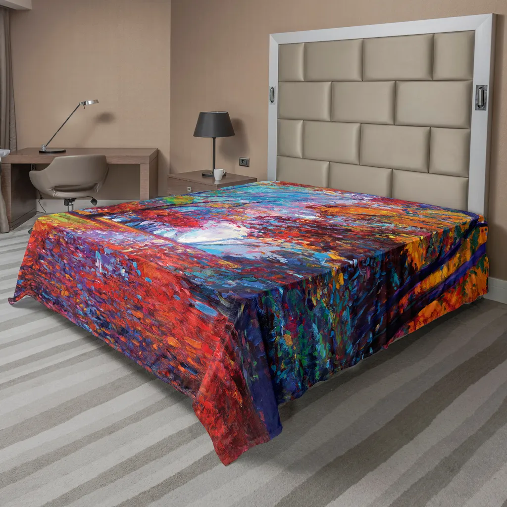Drap plat ABAKUHAUS Parc en Automne Multicolore 244 x 205 cm Doux