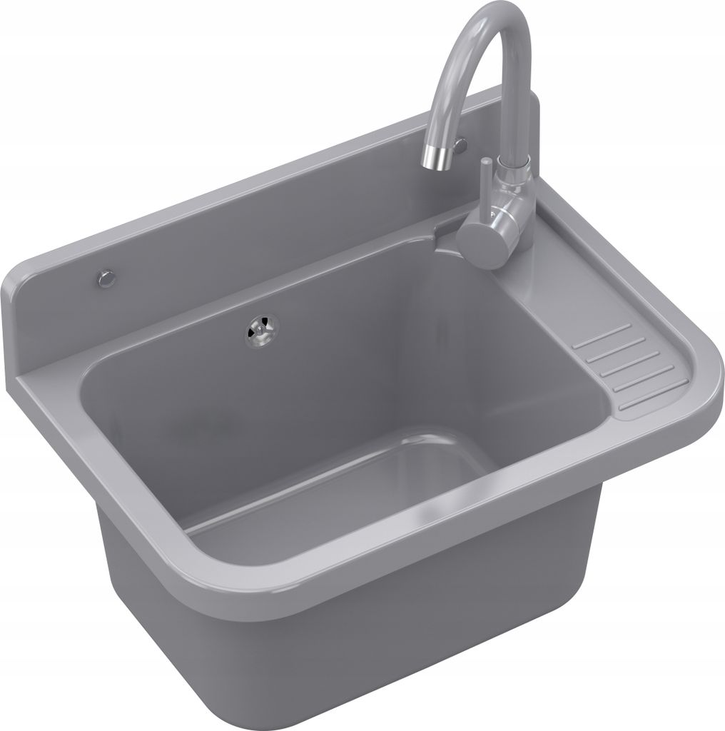 Granitan – umývadlo – odkvapová miska – 50 × 34 cm – šedá – Obrázok produktu 