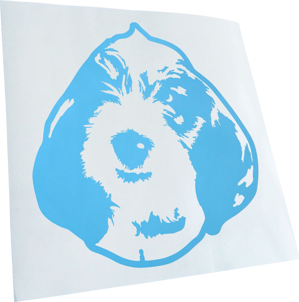 Kiwistar - Autoaufkleber - petit basset griffon vendeen - Lichtblau - 40x36cm - Aufkleber für Auto, Laptop, Fahrrad, LKW, Motorrad mehrfarbig JDM ...