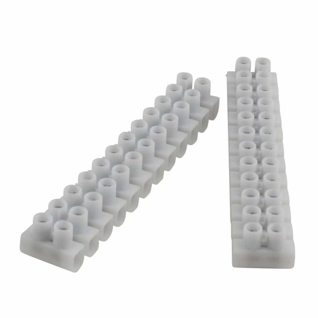 Unitec 2 Stück Lüsterklemme Verbindungsklemme 12polig x 1,0-4,00mm² weiß