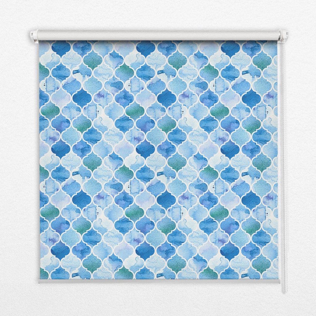 Seitenzug-Rollo Fensterrollo Jalousie - Thermo-Rollo Verdunkelungsrollo - 100x180 cm - Lampen-Muster