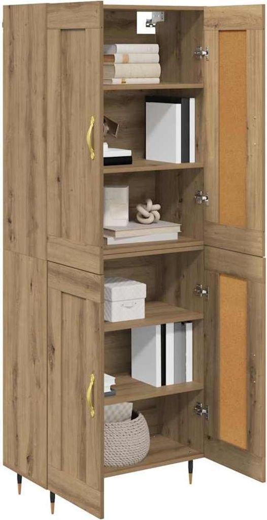 Langlebige Highboard Artisan-Eiche 69,5 x 34 x 90cm Holzwerkstoff - Möbel263069 - Kommoden