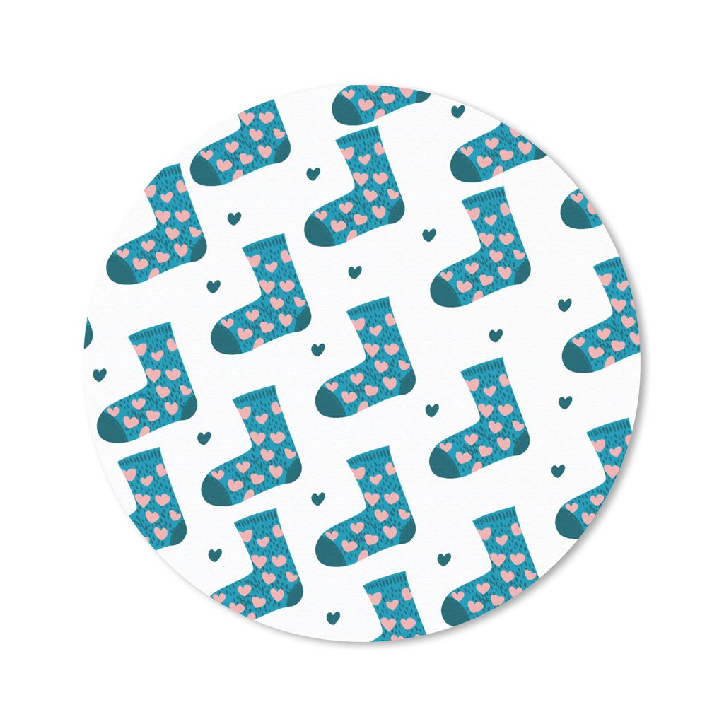 MuchoWow Mauspad Mousepad Socken - Schnittmuster - Herzen 50x50 cm - Mousepads - Maus Mat - Pad - Mausunterlage - Vinyl