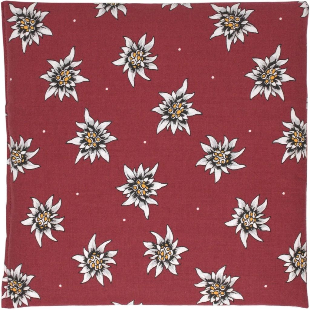 Traubenkernkissen 19x19cm Blume-Edelweiß - Wärmekissen Kühlkompresse Körnerkissen