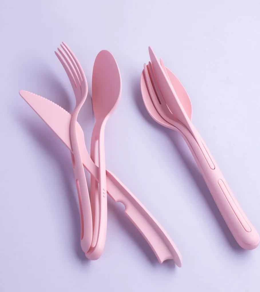 Set Posate Lunchbox con Astuccio Contenitore Colore Ocra - Klikk Ready