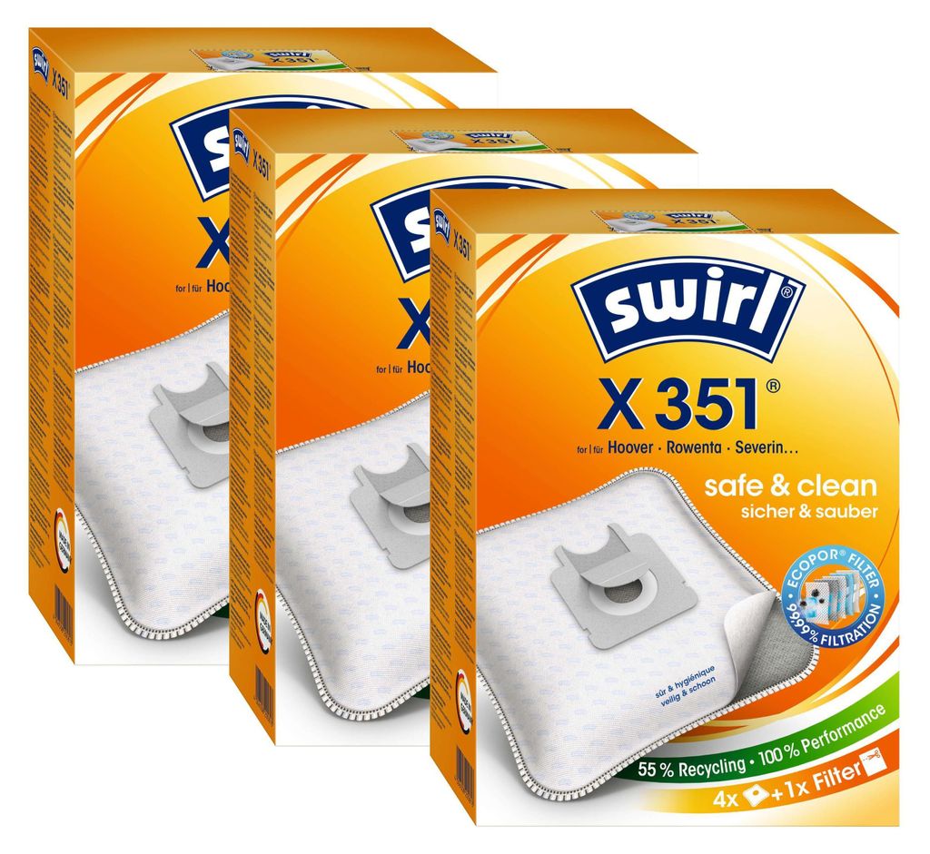 3 x Swirl X 351 MP Plus AirSpace Staubsaugerbeutel Produktbild 