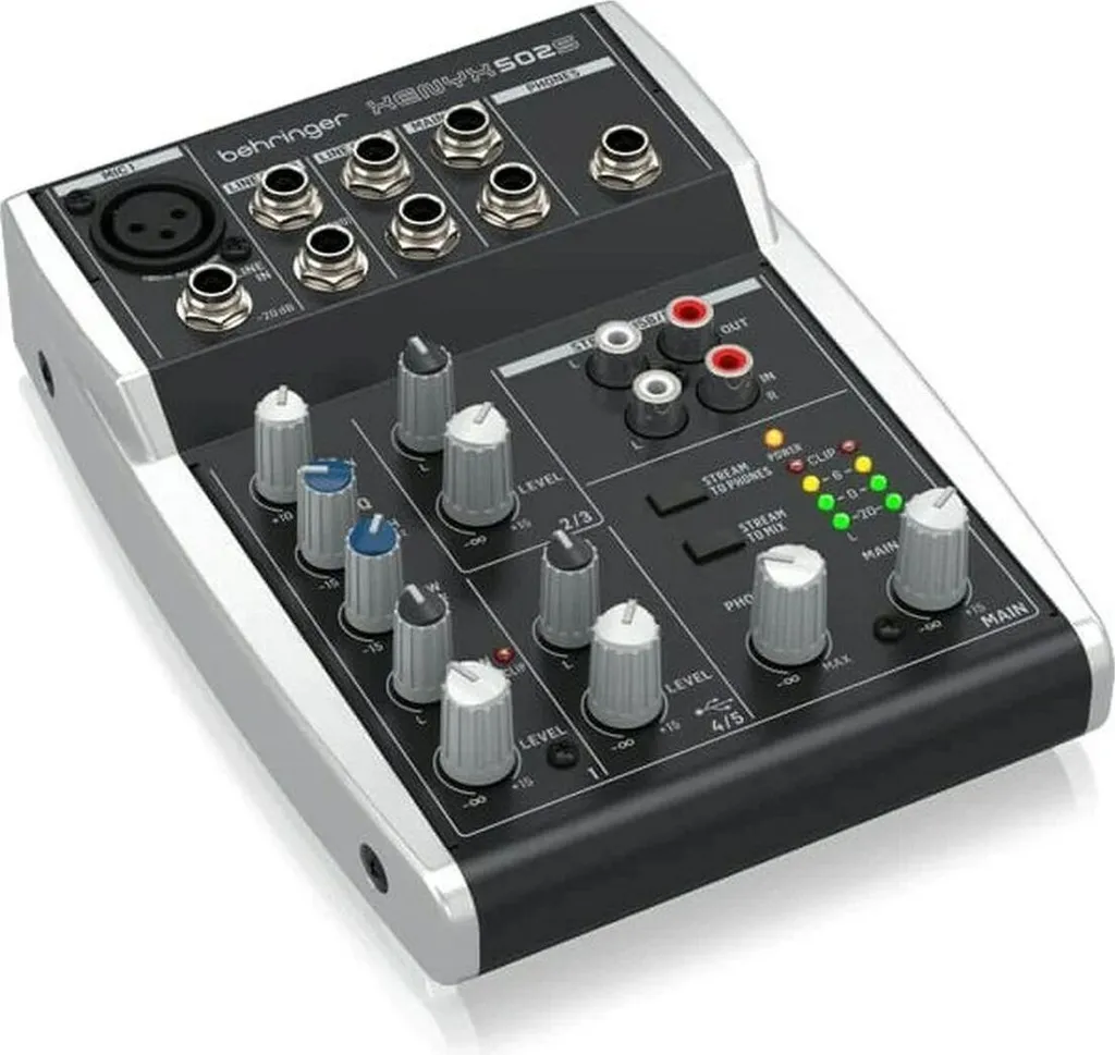 Console de mixage Behringer XENYX 502S compacte pour streaming et podcasting