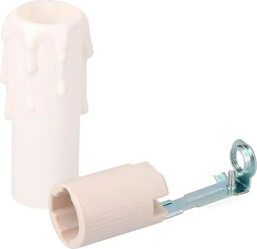 Edm 44125 Lampenfassung Mit Porzellan Für Mittlere Kerze Verpackt Weiß Weiß One Size