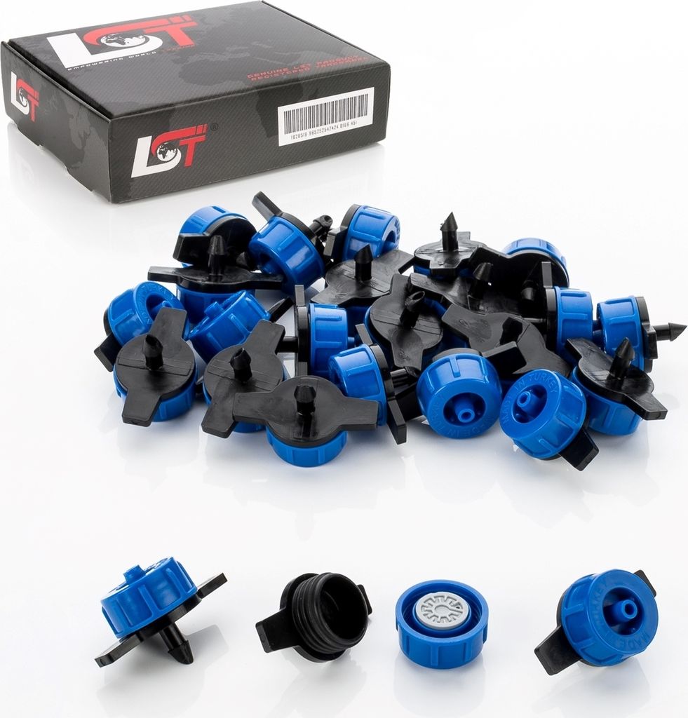 25x Micro Dripper Mini Tropfer Garten Bewässerung druckreguliert blau 2L/h