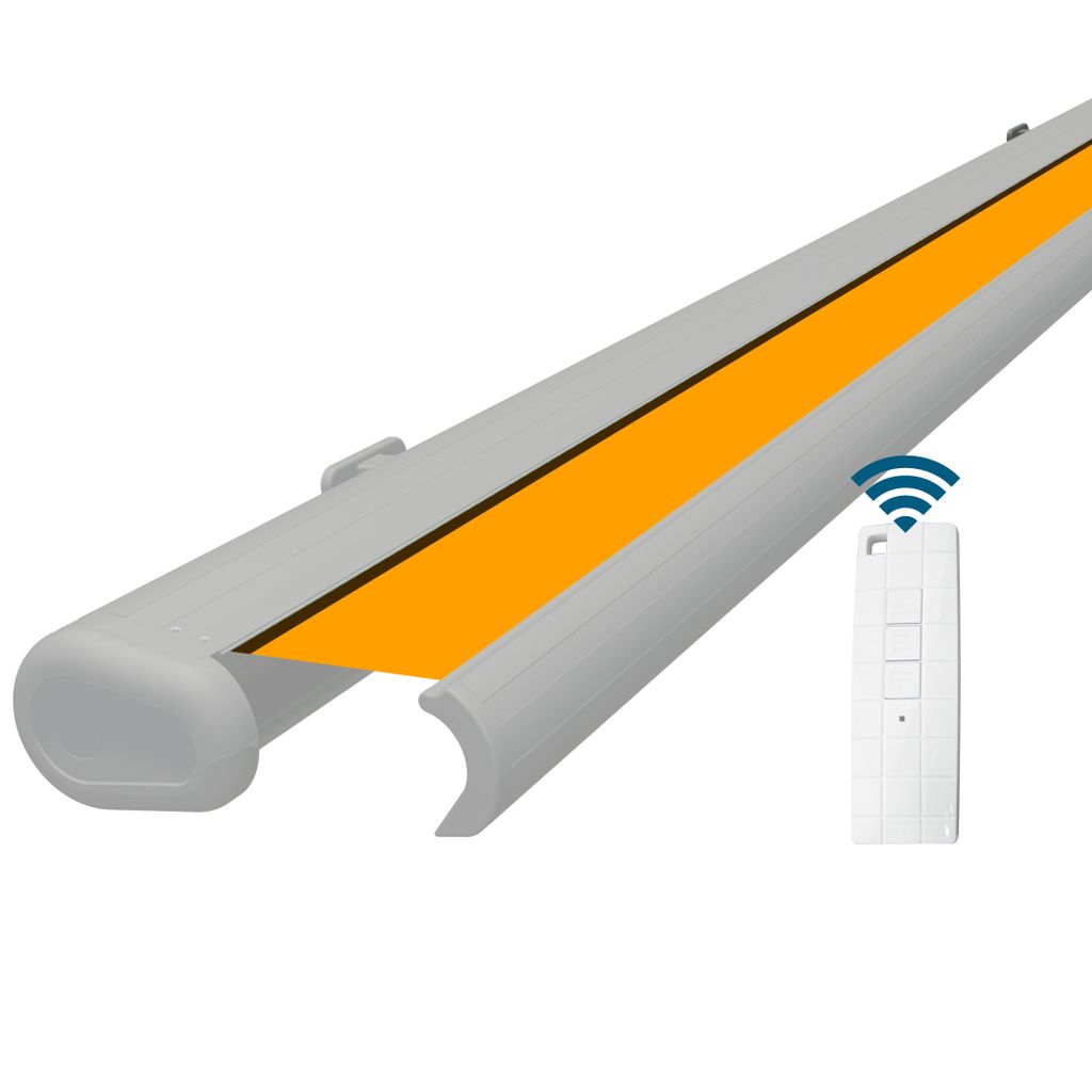 Eclipse Premium elektrische Vollkassettenmarkise Weiß 3x2,5 m Tuch: Gelb